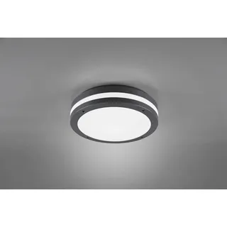 lightling Skender LED Außendeckenleuchte, IP54, Ø 30 cm, Höhe: 9 cm, anthrazit, Kunststoff, max: 11W - Grau