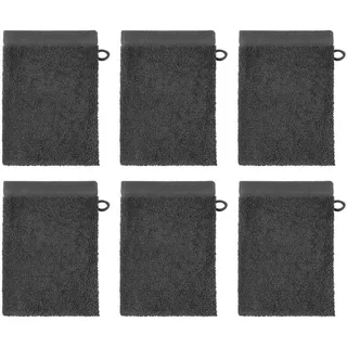 Butlers Waschhandschuh (6er Set) Fabulous , Schwarz , Textil , 15x21 cm , Heimtextilien, Badtextilien, Waschlappen