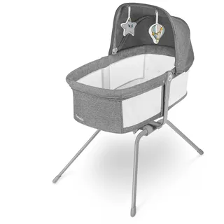 lionelo Malin Evo Babywiege, Reisebett für Babys mit Matratze, Kinderreisebett, Reisegitterbett, von 0 bis 9 kg, Vordach, Moskitonetz, klappbar, Schaukelsystem, Liegeverstellung, schnelle Montage