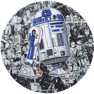 Wondee Star Wars Round Klein Mauspad mit Exclusivem R2D2 Design mit charaktergefülltem Hintergrund, Mousepad aus extrafeiner Faser und waschbar das Macht Freude, Star Wars Fanartikel Geschenke