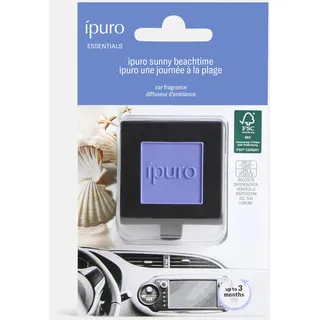 ipuro Car Line Autoduft Clip SUNNY BEACHTIME - Auto Lufterfrischer mit Grapefruit, Minze, Rose & Tonkabohne Duft - Autoparfum frisch sommerlich & belebend - Duftclip für Auto Innenraum