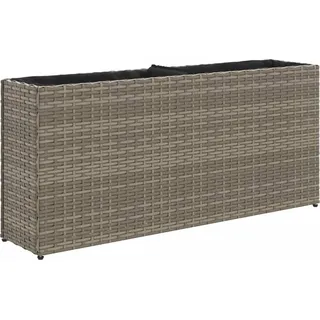 vidaXL Hochbeet mit 2 Fächern Grau 90x20x40 cm Poly Rattan - Grau