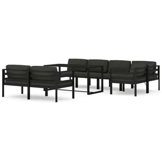 vidaXL 8-tlg. Garten-Lounge-Set mit Kissen Aluminium Anthrazit - Grau