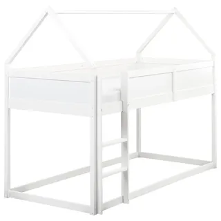 Beliani Halbhochbett Dienne 90 x 200 cm Kiefer weiß