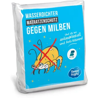 SWEET NIGHT Matratzenschoner 160x200 cm | Wasserdichte und Anti-Staubmilben-Matratzenauflage | 100 % Baumwollvlies | Leise und atmungsaktiv, Weiß