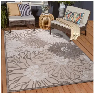 Sanat Floral 2 Outdoor-Teppich 60 x 110 cm Beige