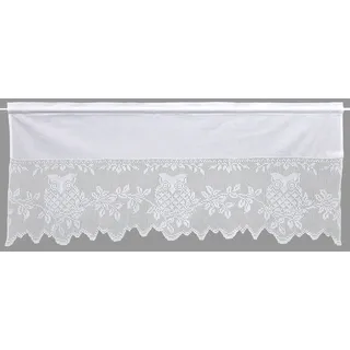HOSSNER - ART OF HOME DECO HOSSNER - ART OF HOME DECO, Querbehang »Eule« Stangendurchzug 1, Stk. tlg. handgehäkelte Spitze, weiß,