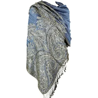 Achillea Damen Achi23 Pashmina-Schal, stahlblau, 28" W x 76" L