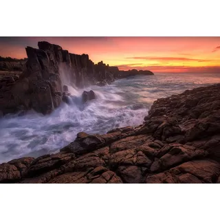 Papermoon Premium collection Fototapete Wand am Meer (B x H: 250 x 186 cm, Vlies)