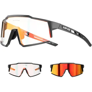 KAPVOE Selbsttönende Fahrradbrille für Herren Damen, TR90 Sportsonnenbrille mit UV400 und rutschfestem Sitz für Rennrad, MTB, Gravel & Laufen, K9022
