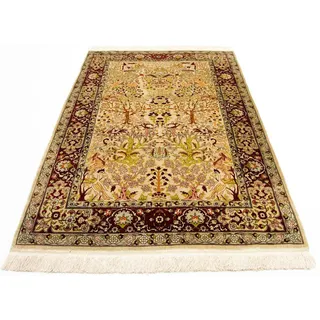 morgenland Seidenteppich »Hereke Seide Figurativ 150 x 92 cm«, rechteckig, 5 mm Höhe, Unikat mit Zertifikat, beige