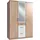 Drehtürenschrank Click 135 x 199 x 58 cm Weiß/Beige