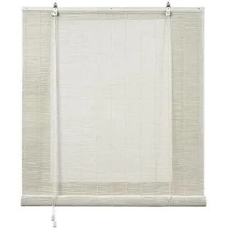 Bambus-Rollo weiß 90x170cm Fensterrollo