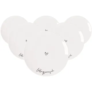 Villeroy & Boch Frühstücksteller »Frühstücksteller Lieblingsmensch Statement ø 21,2 cm 6er Set weiß«, weiß