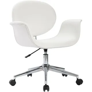 vidaXL Drehbarer Bürostuhl Kunstleder Weiß