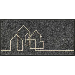 Wash+Dry Fußmatte, Linestreet 35x75cm, innen und außen, waschbar, Grau