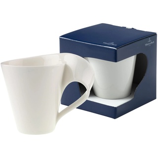 Villeroy & Boch Newwave Caffè, Tasse Mit Henkel 300 Ml, Spülmaschinenfest, Mikrowellensicher, Geschirr, Kaffeetasse, Kaffee Tasse, Kaffeebecher, Heißgetränkebecher, Weiß, Premium Porzellan