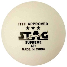STAG 3 Star Supreme Tischtennisball aus Kunststoff, 3 Stück, Weiß