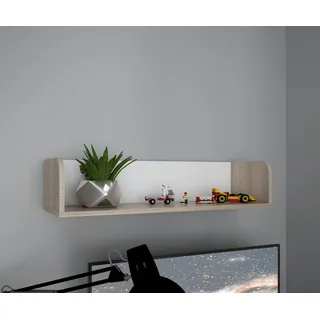 FORTE Winnie Wandregal, Holzwerkstoff, Sonoma Eiche / Weiß, B x H x T: 79,9 x 17,5 x 25,8