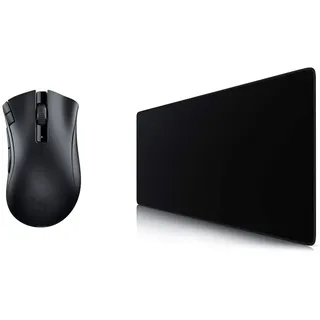 Razer DeathAdder V2 X Hyperspeed - Ergonomische Wireless Gaming Maus für PC/Mac Schwarz & TITANWOLF - XXL Speed Gaming Mauspad Titanwolf Schwarz 900 x 400mm - XXL Mousepad