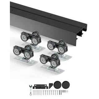 Vevor Schiebetürbeschlag Doppelschienen Aluminium 1219 mm