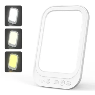 Beedove Tageslichtlampe, 10000 Lux Lichttherapielampe mit 4 Timern & 3 Lichtfarben, 5 Helligkeitsstufen Sonnenlicht Lampe mit Memory Funktion, 90° Halterung Tageslichtlampe Gegen Winter Depression