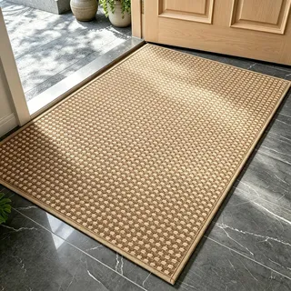 FANGCCC Fußabtreter Innen Waschbar Schmutzfangmatte Innen Absorbierend Fussmatte Schmutzmatte Aussen Schmutzfangteppich Fussabstreifer Innenbereich Eingangsmatte für Haustüren Flur (brown-50x80cm)