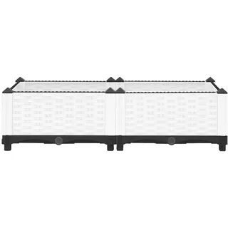 vidaXL Hochbeet 80x40x23 cm Polypropylen - Weiß