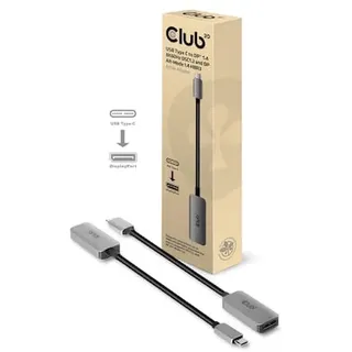 Club 3D USB Type C auf DP 1.4 8K60Hz Aktiver Adapter 0 cm Grau