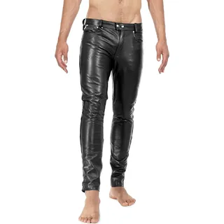 Bockle® 1991 Röhre junge Lederhose Lederjeans Leder Röhre Gay Leather Pants Trousers, W36/L36 - Schwarz