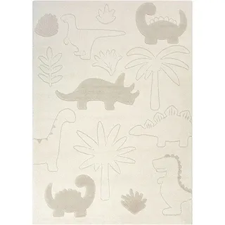 Kinderteppich , Creme , Textil , Dinosaurier , rechteckig , 140x200 cm , ISO 9001, Bsci, Oeko-Tex® Standard 100 , für Fußbodenheizung geeignet, in verschiedenen Größen erhältlich, pflegeleicht, leicht zusammenrollbar , Teppiche und Böden, Teppiche, Kinderteppiche