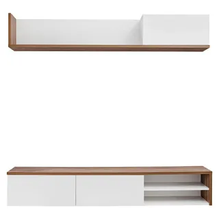 Wohnwand Wandregal Moderne Design TV-Ständer Wohnzimmer Einrichtung Neu - Weiß