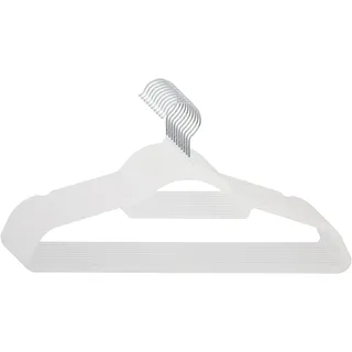 SVITA Kleiderbügel 10er Set Anzugbügel Platzsparend rutschfest Samt Weiß