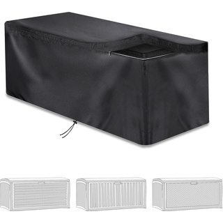 Abdeckung für Aufbewahrungsboxen, gartenbox Abdeckung, Kissenbox Abdeckung Auflagenbox Schutzhülle, Rip-Stop und witterungsbeständig, 420D Oxford Cloth Schließfachschutzhülle (132X71X67cm)