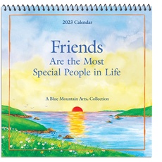 2023 Wandkalender zum Aufhängen "Friends Are the Most Special People in Life" 19,1 x 19,1 cm 12-Monatskalender für einen lieben Freund – von Blue Mountain Arts