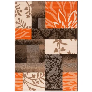 Pergamon Designer Teppich Samba Modern Karo , Terracotta , Textil , 80x150 cm , Teppiche und Böden, Teppiche