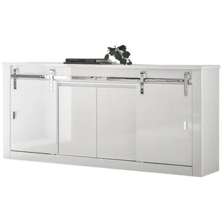 furn.design Sideboard Miami 201 x 92 x 43 cm Weiß Hochglanz