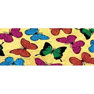 GIFTCOMPANYITALY OGGETTI IDEE DESIGN Fußmatte Small Farfalle, Kokos und PVC, bunt, 75 x 1,5 x 26 cm