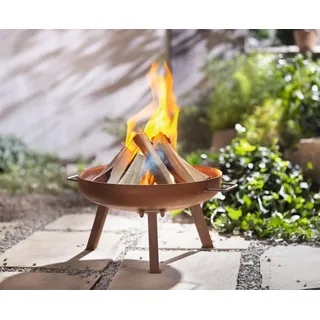 Feuerschale aus Cortenstahl, Ø 50 cm, Metall mit Rost Finish, Garten Feuerstelle, Lagerfeuer