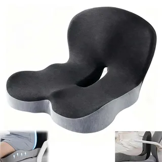 CHARMNAIL Ergonomisches Sitzkissen mit Rückenlehne, Sitzpolster für Bürostuhl & Auto, Sitzkissen mit Seitlicher Unterstützung für Entlastung von Rücken und Gesäßbereich