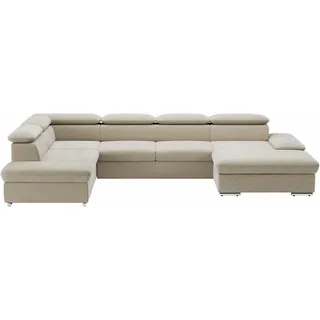 sit&more Wohnlandschaft Polyester U-Form 3-Sitzer Beige