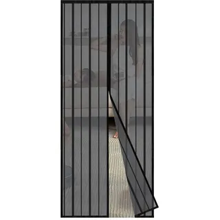 Sekey Fliegengitter mit Holzrahmen 90 x 220 cm Schwarz