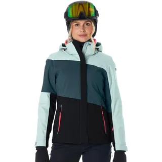 KILLTEC Damen Skijacke/Funktionsjacke mit abzippbarer Kapuze und Schneefang KSW 67 WMN SKI JCKT, hellpetrol, 42, 41961-000