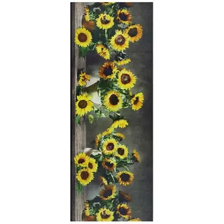 Atticgo Küchenläufer waschbar Gelb Ricci 52/100 cm , Textil , Floral , Rechteckig , 52x100 cm , Oeko-Tex® Standard 100 , waschbar, antistatisch, leicht zusammenrollbar, rutschfeste Unterfläche , Teppiche und Böden, Teppiche, Teppichläufer, Küchenteppiche