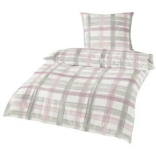 Bettwäsche BIERBAUM "Mimi", rosa, B/L: 155cm x 220cm, 1 Stk., 1 Stk., Seersucker, B/L: 80cm x 80cm, 2 Stk., Seersucker, Obermaterial: 100% Baumwolle, Bettwäsche, Bettwäsche, mit grafischem Muster