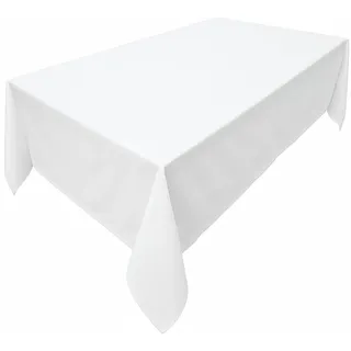 Hochwertige Tischdecke aus Minimate Gewebe. Modern, glatt, breiter Saum, bügelfrei, strapazierfähig, waschbar, trocknergeeignet. Küche und Wohnzimmer. Größe und Farbe wählbar. (Weiß, 120 x 200)