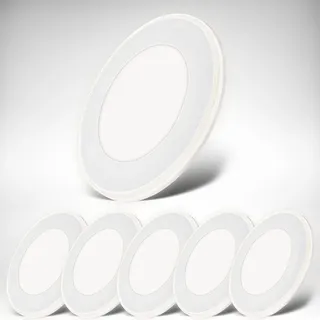 B.K.Licht Einbaustrahler 6er Set flach Weiß