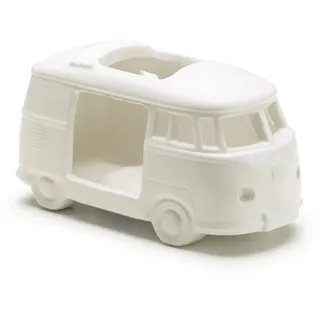 Volkswagen Teelichthalter VW T1 Bulli Porzellan Weiß