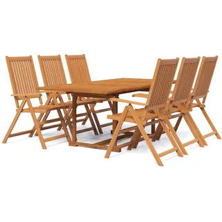vidaXL 7-tlg. Garten-Essgruppe Massivholz Akazie 150-200 cm - Braun