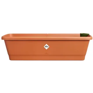 elho noa balkonkasten l - Übertopf für Balkon mit Wasserreservoir - 100% recyceltes Plastik - Braun/Terra